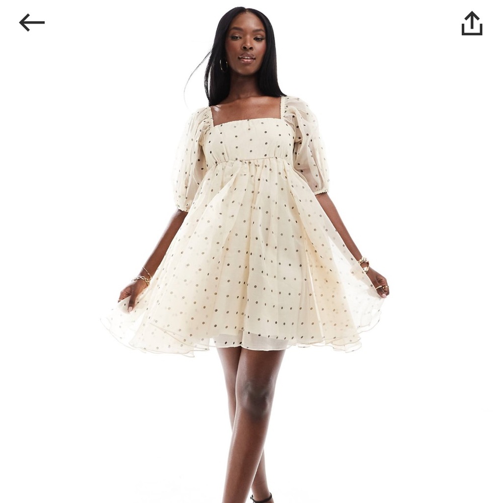 NWOT Lace&Beads Polka Dot organza dress
